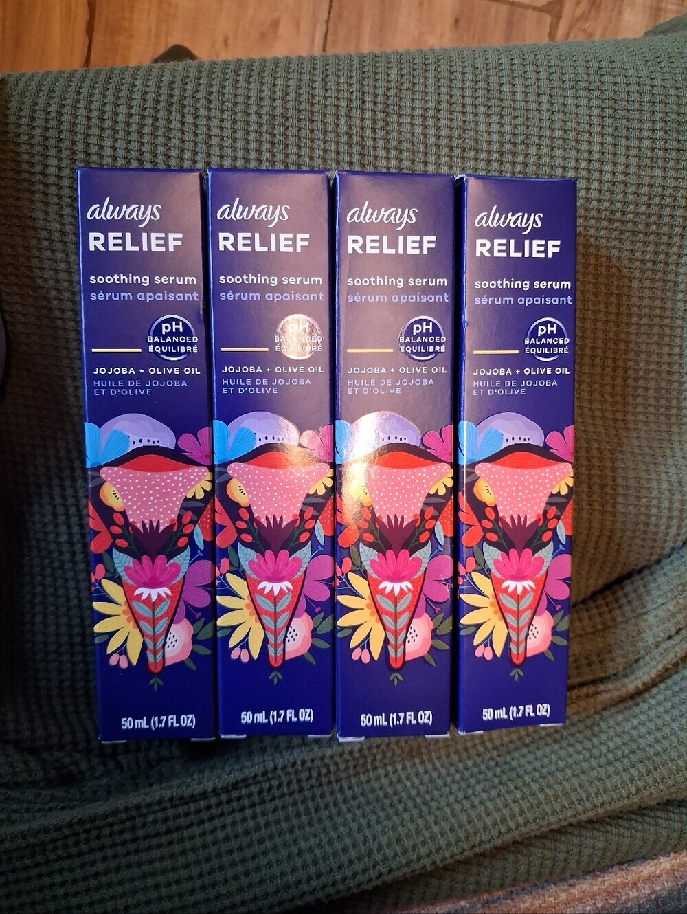 4 Bundle New Always Relief Soothing Serum